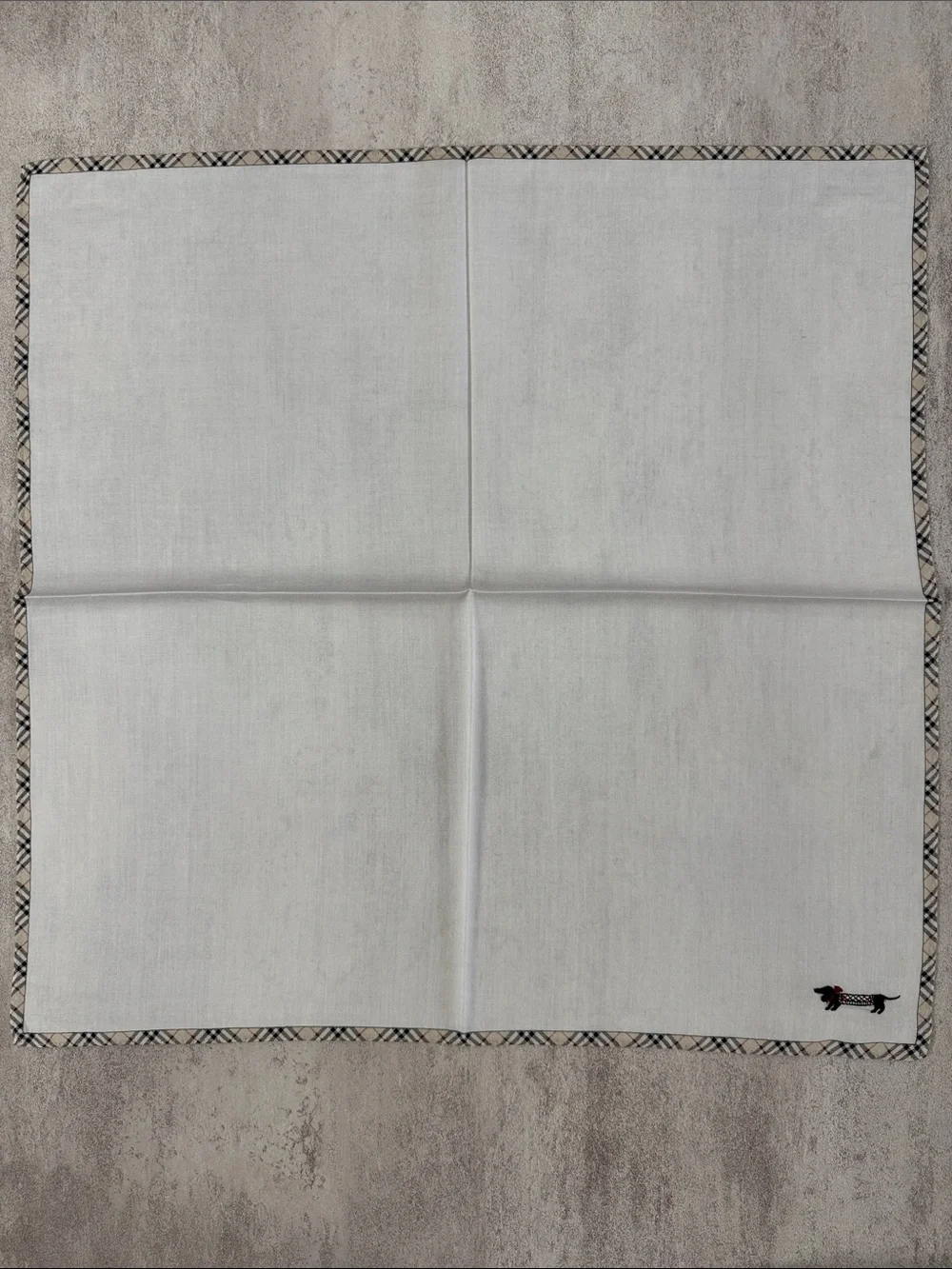 Burberry White Handkerchief with Iconic Check Trim